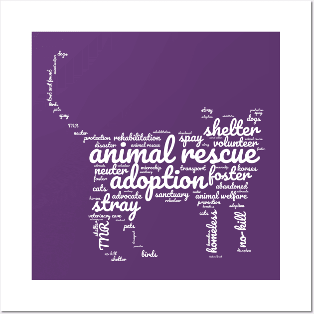 Animal Rescue Word-cloud Wall Art by KayBee Gift Shop